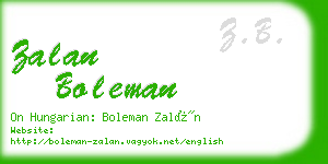 zalan boleman business card